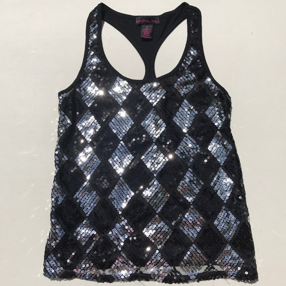 Sequined Racerback Tank by Material Girl